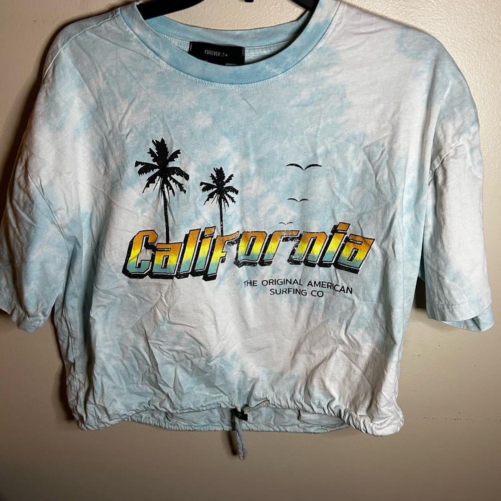 Forever 21 Blue California Crop Top